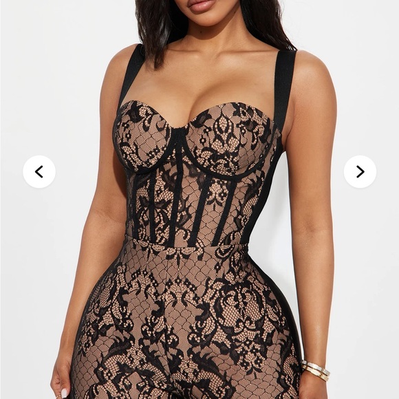 Fashion Nova Black Jumpsuit with Lace Accents Brand New , Never Worn, - Picture 2 of 3